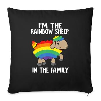 Rainbow Sheep In The Family Lgbtq Pride - Sofa pillowcase 17,3'' x 17,3'' (45 x 45 cm) - black - Front