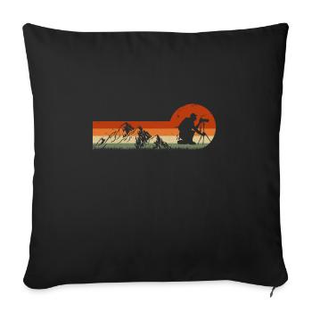 Appareil photo de photographe rétro vintage - Housse de coussin décorative 45 x 45 cm - noir - Devant