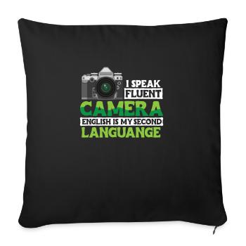 I Speake Fluent Camera Shirt Gift - Sofa pillowcase 17,3'' x 17,3'' (45 x 45 cm) - black - Front