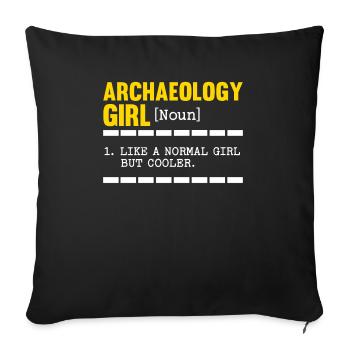 Archaeology Girl Archaeologist Fossil Hunter - Sofa pillowcase 17,3'' x 17,3'' (45 x 45 cm) - black - Front