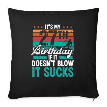 27 Year Old Kitesurfer Funny Kiteboarder Humor - Sofakissenbezug 45 x 45 cm - Schwarz - Vorne