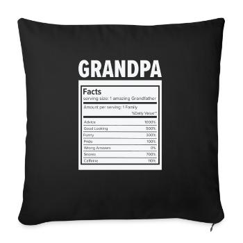 Faits sur les grands-pères les plus étonnants de la fête des grands-parents - Housse de coussin décorative 45 x 45 cm - noir - Devant