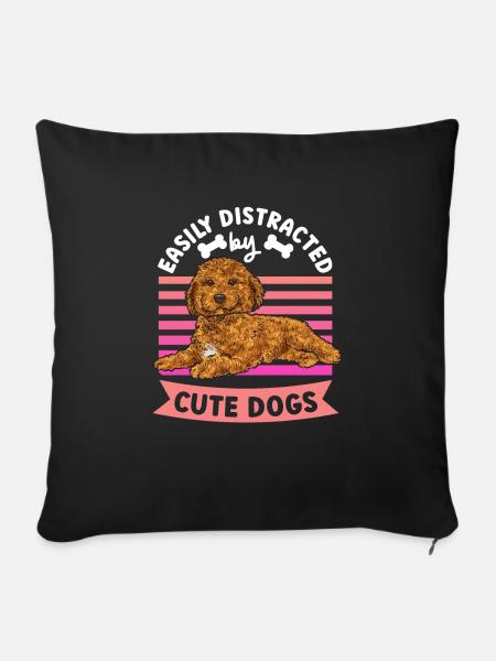 Cavapoo Cavoodle Capoodle Hund - Sofakissenbezug 45 x 45 cm - Schwarz
