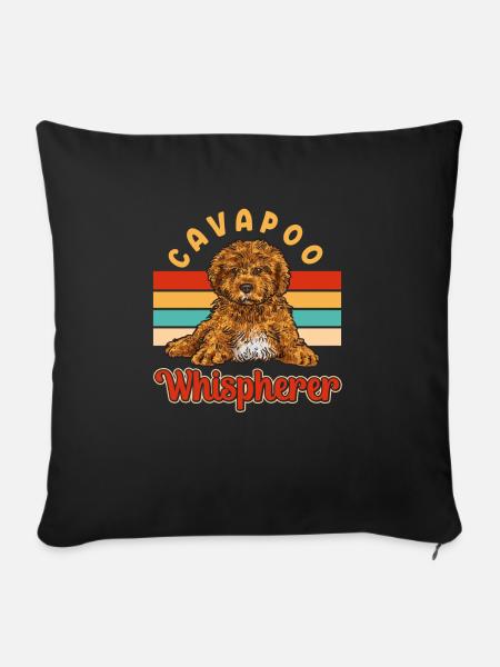 Cavapoo Cavoodle Capoodle Hund - Sofakissenbezug 45 x 45 cm - Schwarz