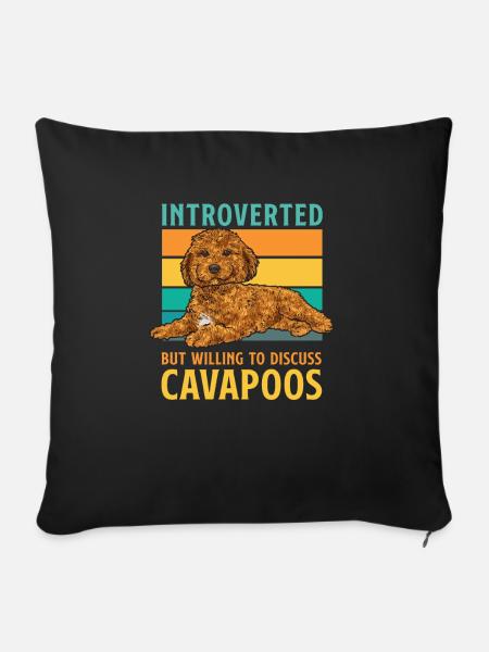 Cavapoo Cavoodle Capoodle Hund - Sofakissenbezug 45 x 45 cm - Schwarz