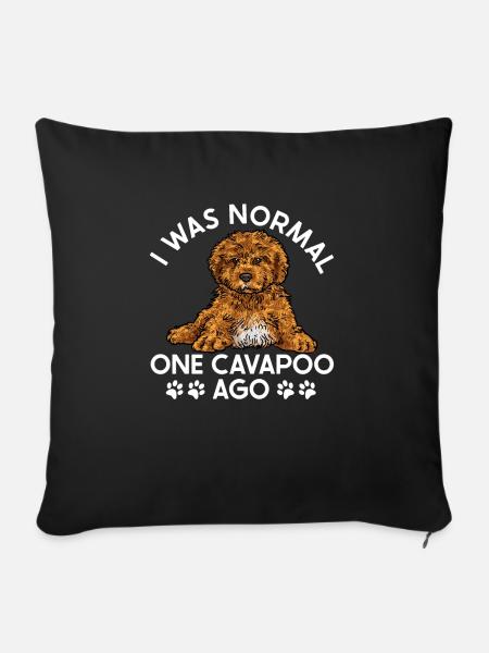 Cavapoo Cavoodle Capoodle Hund - Sofakissenbezug 45 x 45 cm - Schwarz