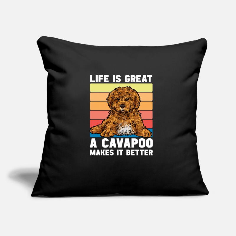 Cavapoo Cavoodle Capoodle Chien Housse de coussin décorative 45 x 45 cm