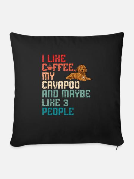 Cavapoo Cavoodle Capoodle Hund - Sofakissenbezug 45 x 45 cm - Schwarz