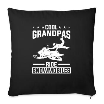 Cool Grandpas Ride Snowmobiles Snowmobile - Sofa pillowcase 17,3'' x 17,3'' (45 x 45 cm) - black - Front