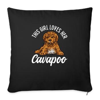 Cavapoo Cavoodle Capoodle Dog - Sofa pillowcase 17,3'' x 17,3'' (45 x 45 cm) - black - Front