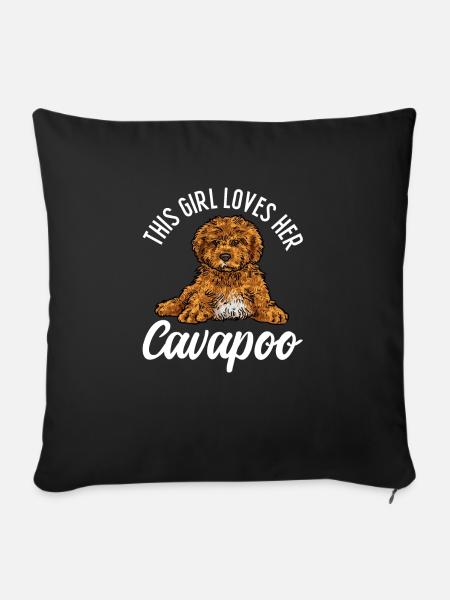Cavapoo Cavoodle Capoodle Hund - Sofakissenbezug 45 x 45 cm - Schwarz