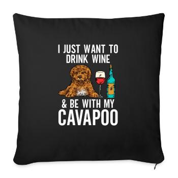 Cavapoo Cavoodle Capoodle Hund - Sofakissenbezug 45 x 45 cm - Schwarz - Vorne