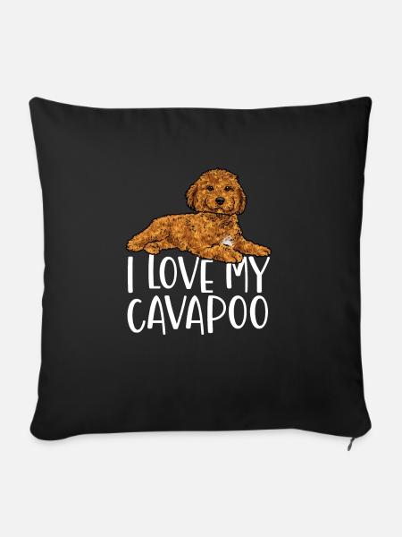 Cavapoo Cavoodle Capoodle Hund - Sofakissenbezug 45 x 45 cm - Schwarz