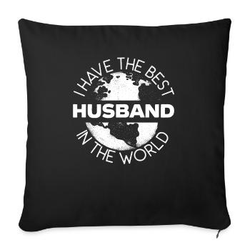I Have The Best Husband In The World Valentines - Sofa pillowcase 17,3'' x 17,3'' (45 x 45 cm) - black - Front