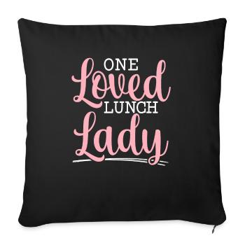 On a adoré le déjeuner Lady Valentines Day Hearts Day - Housse de coussin décorative 45 x 45 cm - noir - Devant