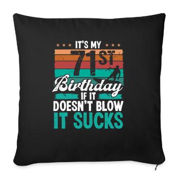 71 Year Old Kitesurfer Funny Kiteboarder Humor - Sofakissenbezug 45 x 45 cm - Schwarz - Vorne