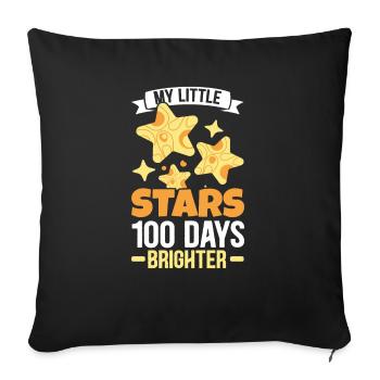 Mes petites étoiles 100 jours plus brillant enseignant élève - Housse de coussin décorative 45 x 45 cm - noir - Devant