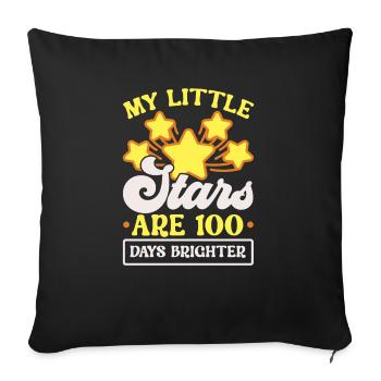 Mes petites étoiles 100 jours plus brillant enseignant élève - Housse de coussin décorative 45 x 45 cm - noir - Devant
