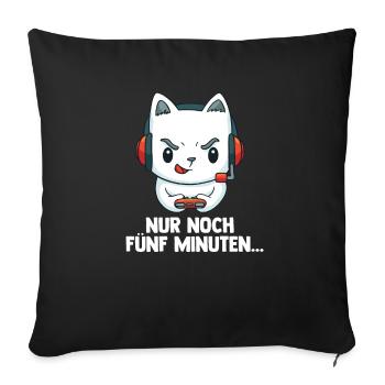 Streamen Videospiele Katze - Computer Spiele - Sofakissenbezug 45 x 45 cm - Schwarz - Vorne