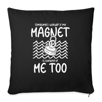 Magnetfischer Magnetangeln Schatzsuche - Sofakissenbezug 45 x 45 cm - Schwarz - Vorne