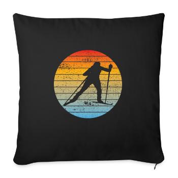 Skifahrer Ski Wintersport Weihnachten Skifahren - Sofakissenbezug 45 x 45 cm - Schwarz - Vorne