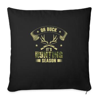 Saison de chasse Bois d’époque Chasse à la faune - Housse de coussin décorative 45 x 45 cm - noir - Devant