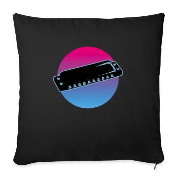 Harmonica - Sofa pillowcase 17,3'' x 17,3'' (45 x 45 cm) - black - Front