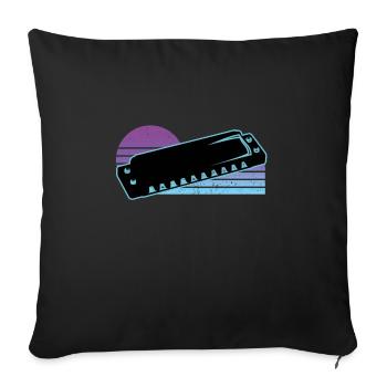 Harmonica - Sofa pillowcase 17,3'' x 17,3'' (45 x 45 cm) - black - Front