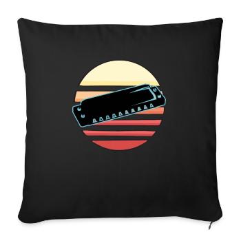 Harmonica - Sofa pillowcase 17,3'' x 17,3'' (45 x 45 cm) - black - Front