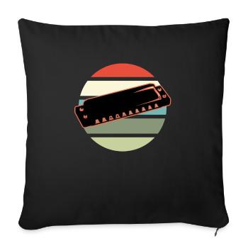 Harmonica - Sofa pillowcase 17,3'' x 17,3'' (45 x 45 cm) - black - Front