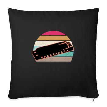 Harmonica - Sofa pillowcase 17,3'' x 17,3'' (45 x 45 cm) - black - Front