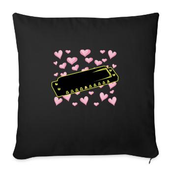 Harmonica - Sofa pillowcase 17,3'' x 17,3'' (45 x 45 cm) - black - Front