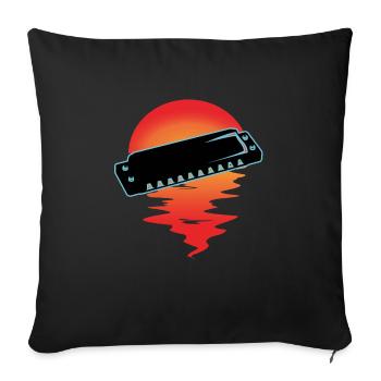 Harmonica - Sofa pillowcase 17,3'' x 17,3'' (45 x 45 cm) - black - Front