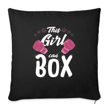 Boxing Girl Can Box Cool Girl Boxing Gift - Sofakissenbezug 45 x 45 cm - Schwarz - Vorne
