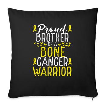 Bone Cancer Awareness Movement for Brother Ribbon - Sofa pillowcase 17,3'' x 17,3'' (45 x 45 cm) - black - Front
