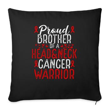 Head&Neck Cancer Awareness for Brother Ribbon - Sofa pillowcase 17,3'' x 17,3'' (45 x 45 cm) - black - Front