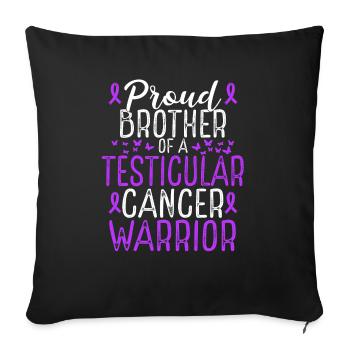 Sensibilisation au cancer du testicule pour Brother Ribbon - Housse de coussin décorative 45 x 45 cm - noir - Devant