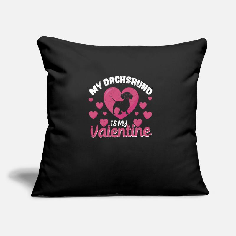 Mon teckel est mon chiot de la Saint-Valentin La Saint-Valentin Housse de coussin décorative 45 x 45 cm