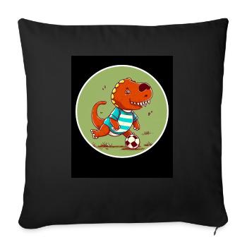 T-Rex Dino Dinosaure Dinosaure Sports Football Enfant - Housse de coussin décorative 45 x 45 cm - noir - Devant