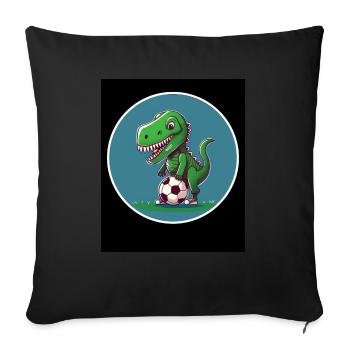 T-Rex Dino Dinosaure Dinosaure Sports Football Enfant - Housse de coussin décorative 45 x 45 cm - noir - Devant
