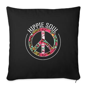 Hippie soul - Sofa pillowcase 17,3'' x 17,3'' (45 x 45 cm) - black - Front