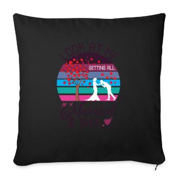 Regardez-moi me marier tous - Housse de coussin décorative 45 x 45 cm - noir - Devant