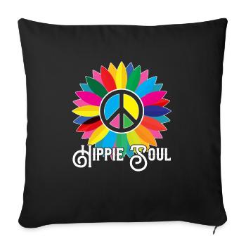 Âme hippie - Housse de coussin décorative 45 x 45 cm - noir - Devant