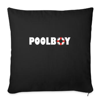 Piscine garçon de piscine - Sauveteur - Housse de coussin décorative 45 x 45 cm - noir - Devant