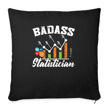 Badass Statisticien Data Analyst Job Statistics - Housse de coussin décorative 45 x 45 cm - noir - Devant