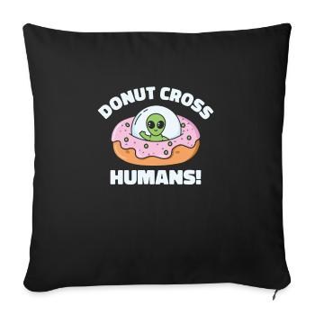 Alien Donut UFO Cute Alien Head - Sofa pillowcase 17,3'' x 17,3'' (45 x 45 cm) - black - Front