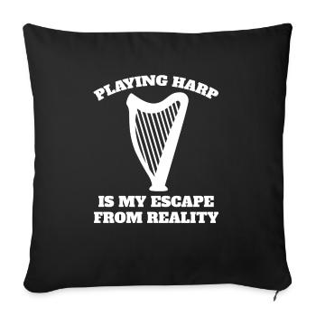 Harpist Instrument Music Harp teacher Harp - Sofa pillowcase 17,3'' x 17,3'' (45 x 45 cm) - black - Front