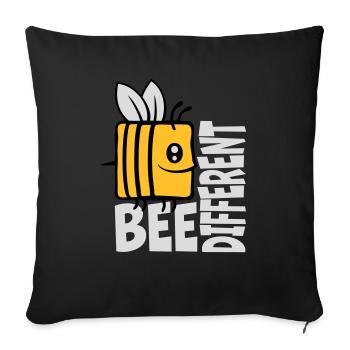 bee different saying quote - Sofa pillowcase 17,3'' x 17,3'' (45 x 45 cm) - black - Front