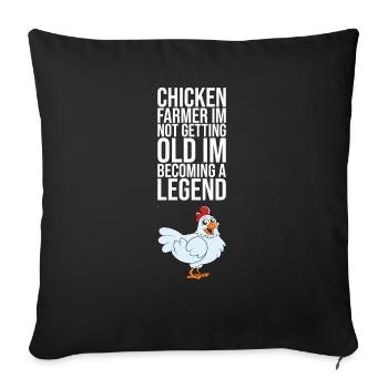 Chicken Farmer In Need Getting Old - Sofa pillowcase 17,3'' x 17,3'' (45 x 45 cm) - black - Front