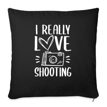 I Really Love Shooting Fotograf - Sofakissenbezug 45 x 45 cm - Schwarz - Vorne